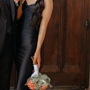 Sophisticated Black Strapless Evening Gown